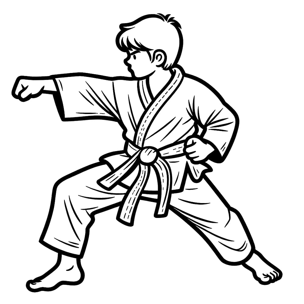 Karate k tisku zdarma omalovánka
