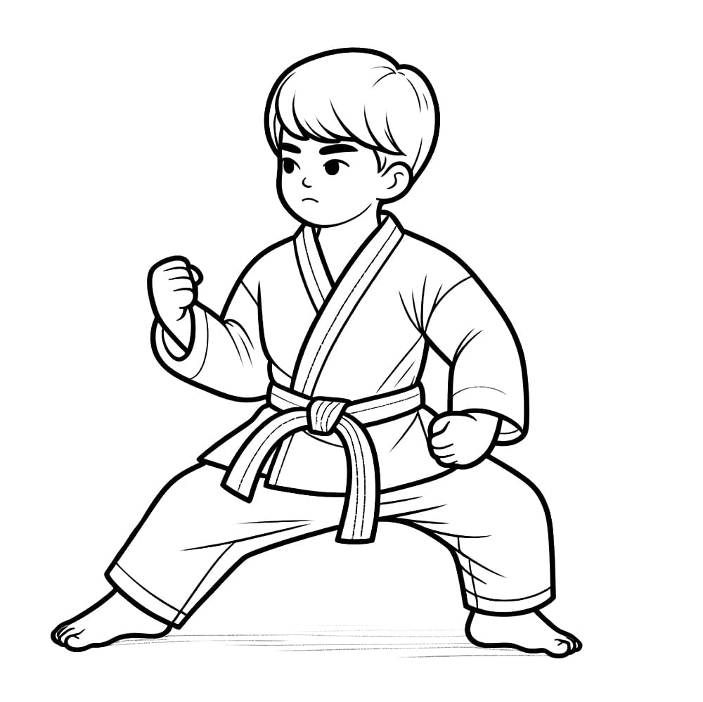 Karate obrázek pro děti omalovánka
