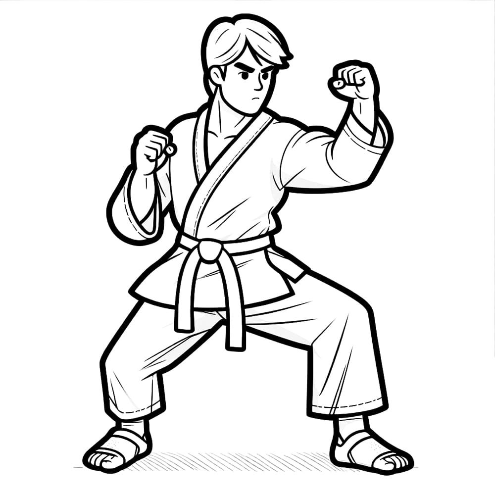 Karate pro děti zdarma omalovánka