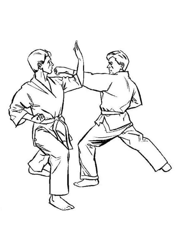 Karate souboj omalovánka