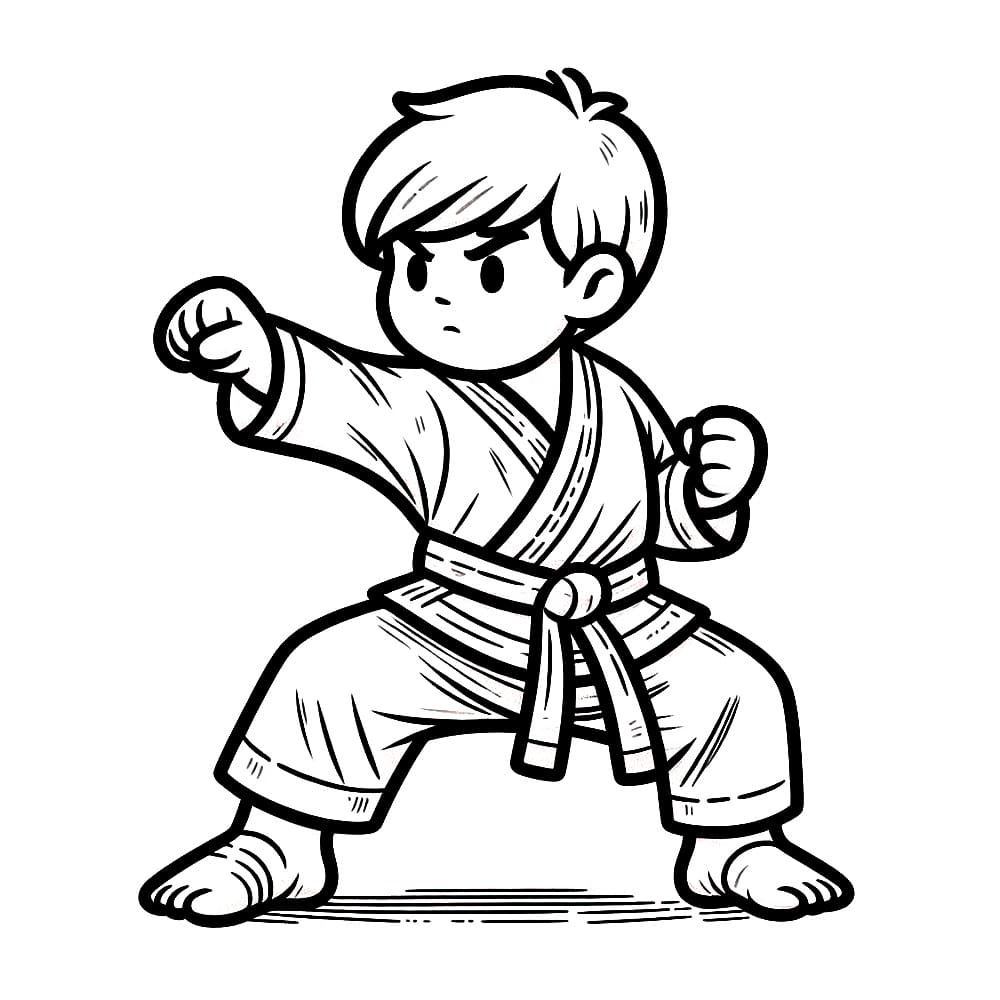 Karate tisknutelné omalovánka