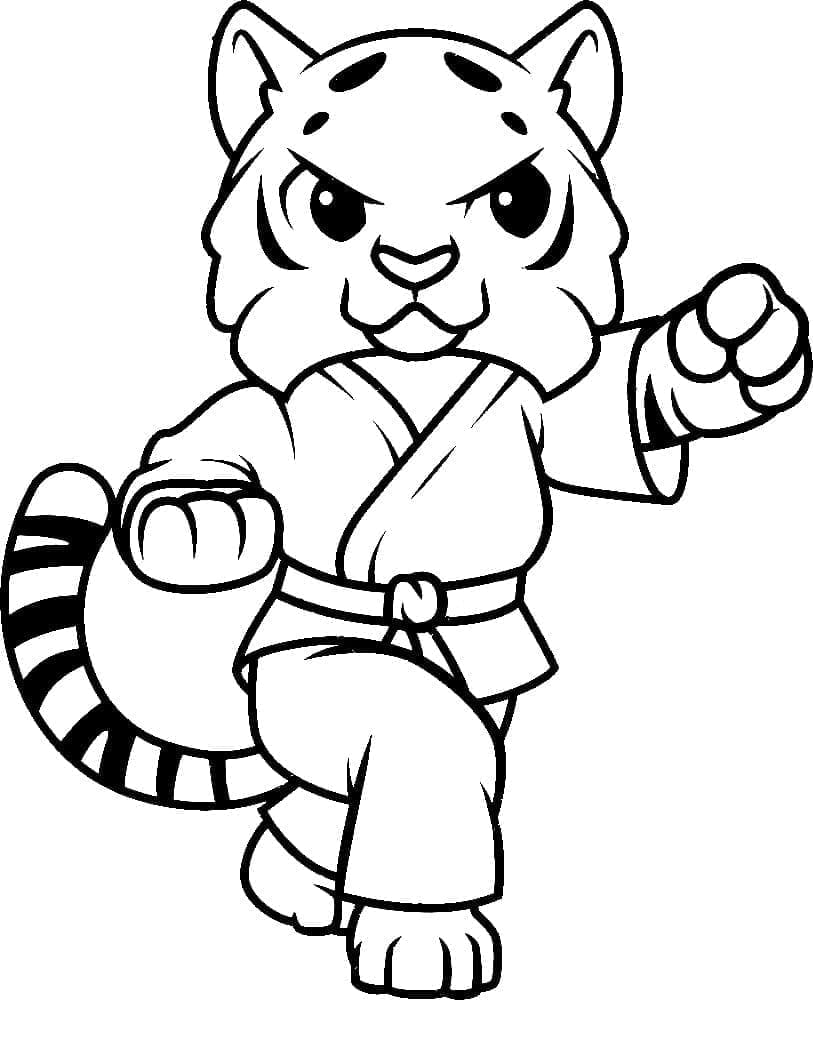 Karate tygr omalovánka