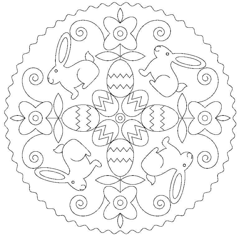 Kresba velikonoční mandala omalovánka