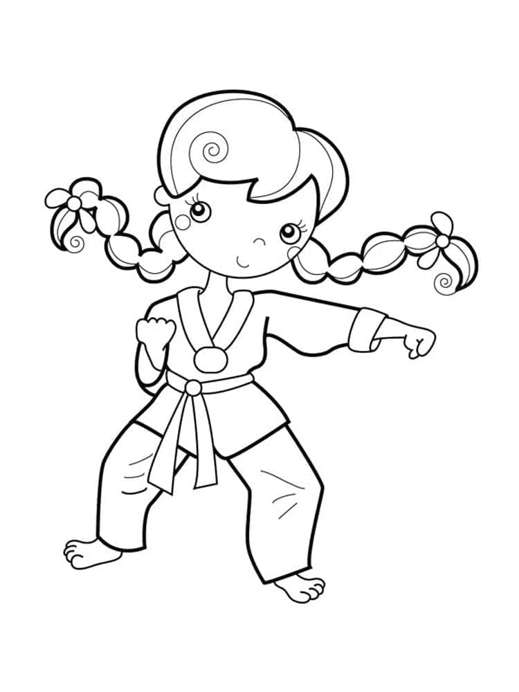 Malá Karate dívka omalovánka