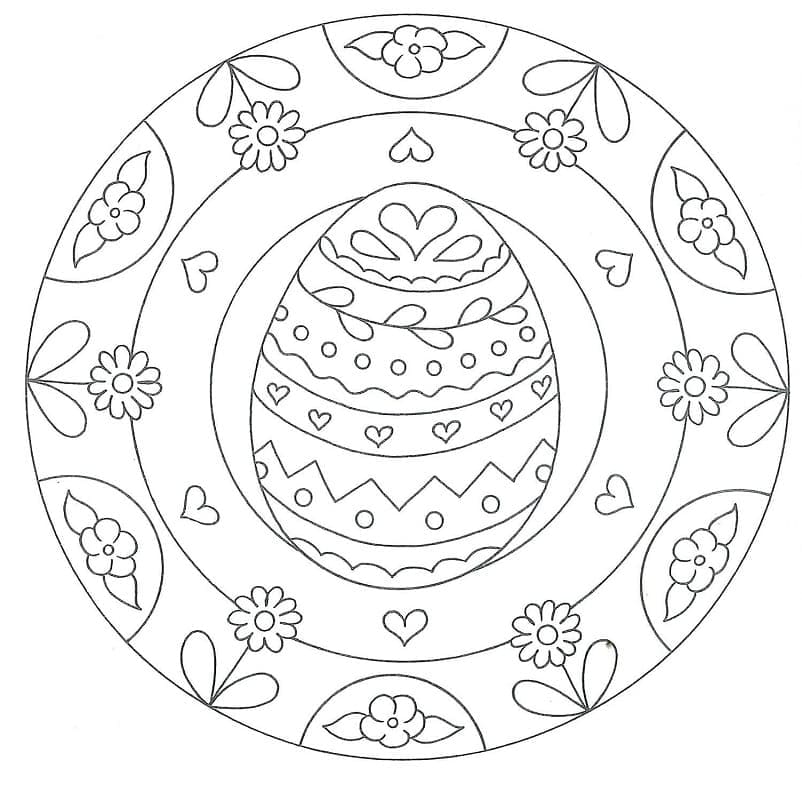 Normální velikonoční mandala omalovánka