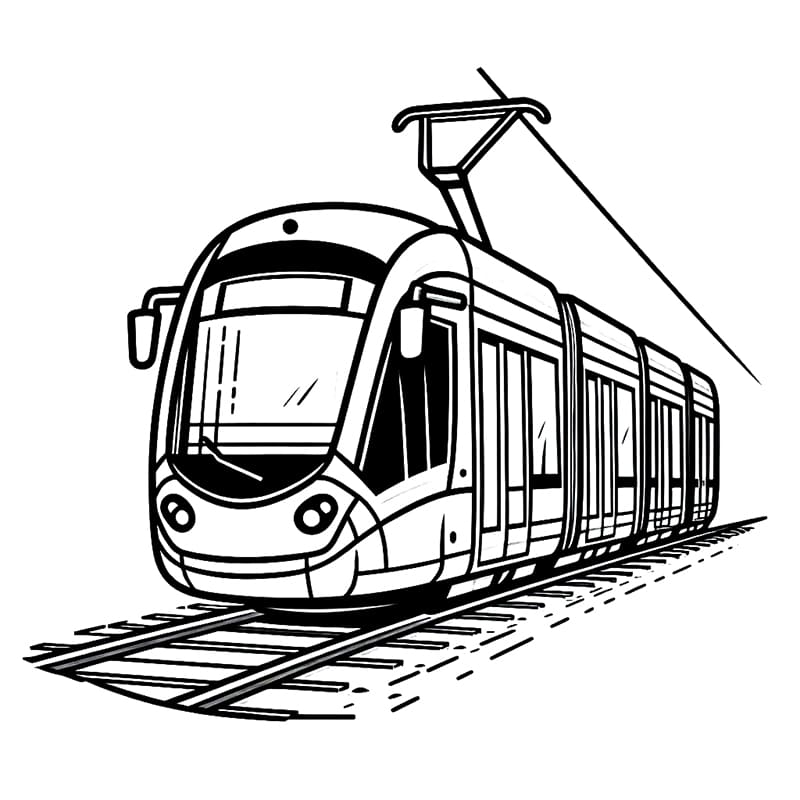 Obrázek designu tramvaje omalovánka