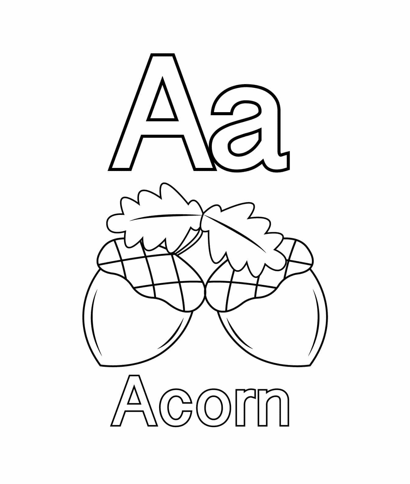 Omalovánka Písmeno A je pro Acorn