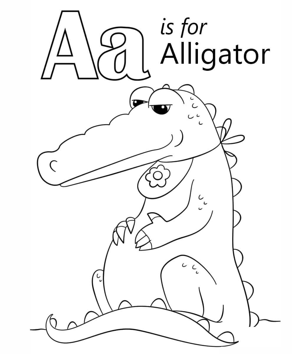 Písmeno A je pro Alligator omalovánka