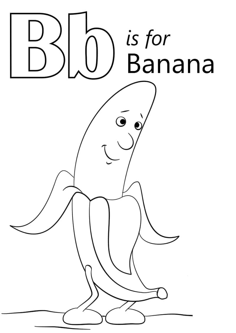 Omalovánka Písmeno B je pro Banana