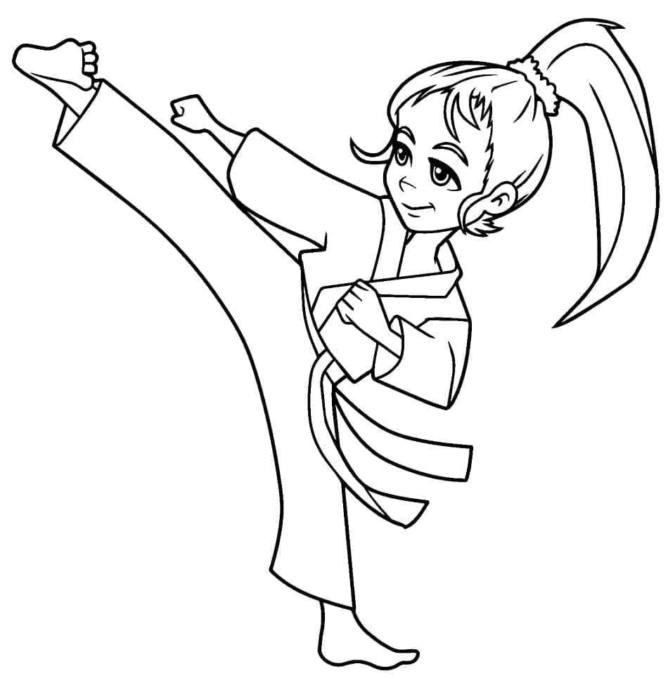 Skvělá Karate holka omalovánka