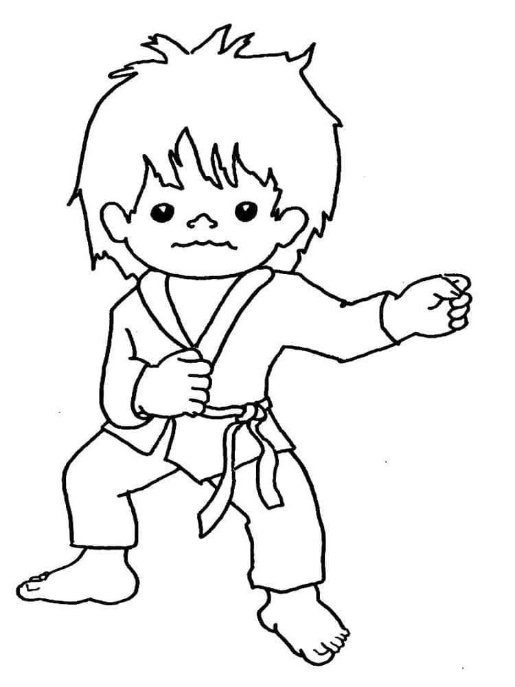 Volný tisk Karate omalovánka