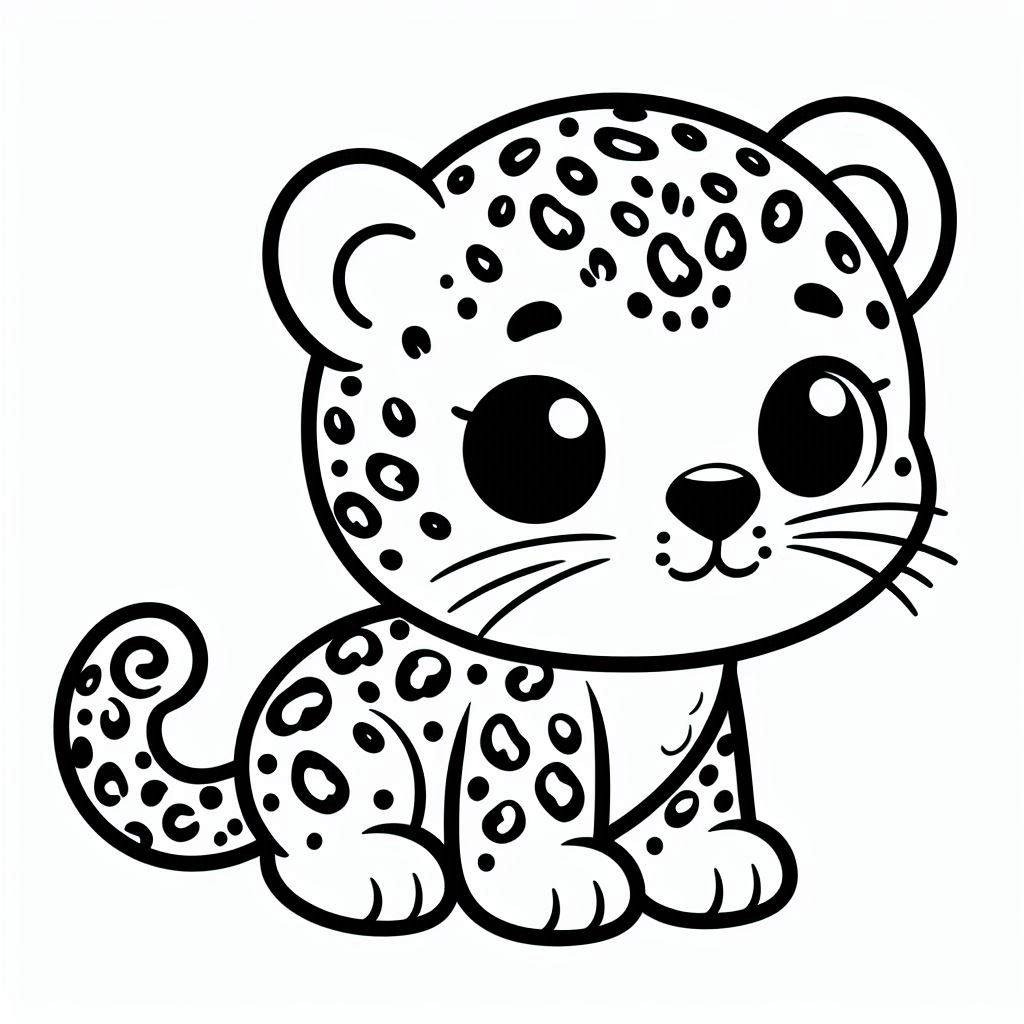 Omalovánka Leopard Roztomilý Zdarma