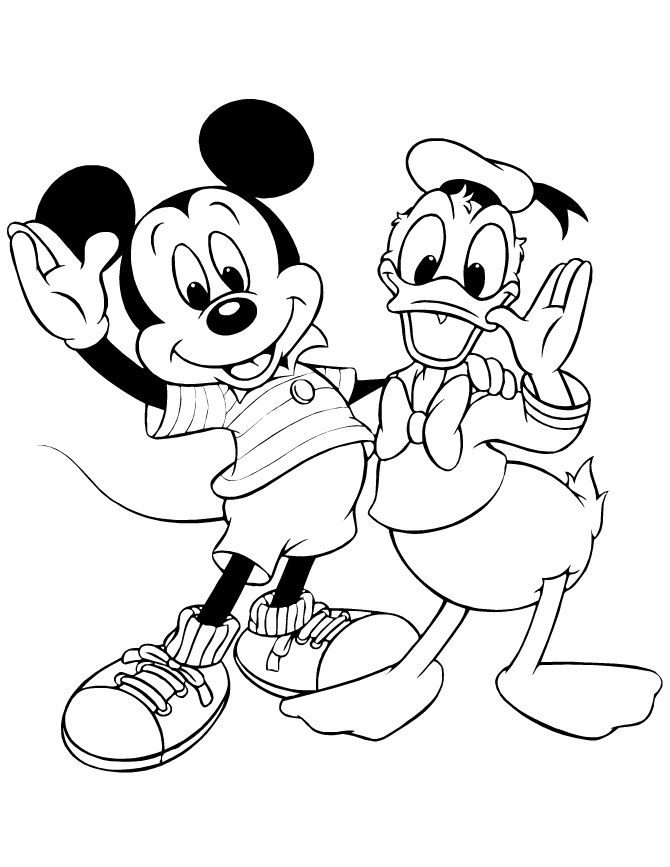 Omalovánka Mickey Mouse a Kačer Donald