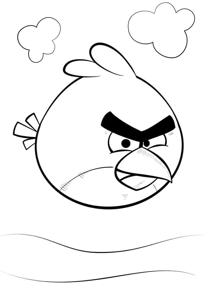 Nakreslete červeného ptáka Angry Birds omalovánka