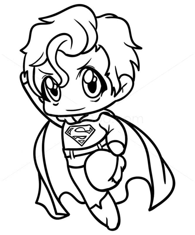 Nakresli Chibi Superman omalovánka