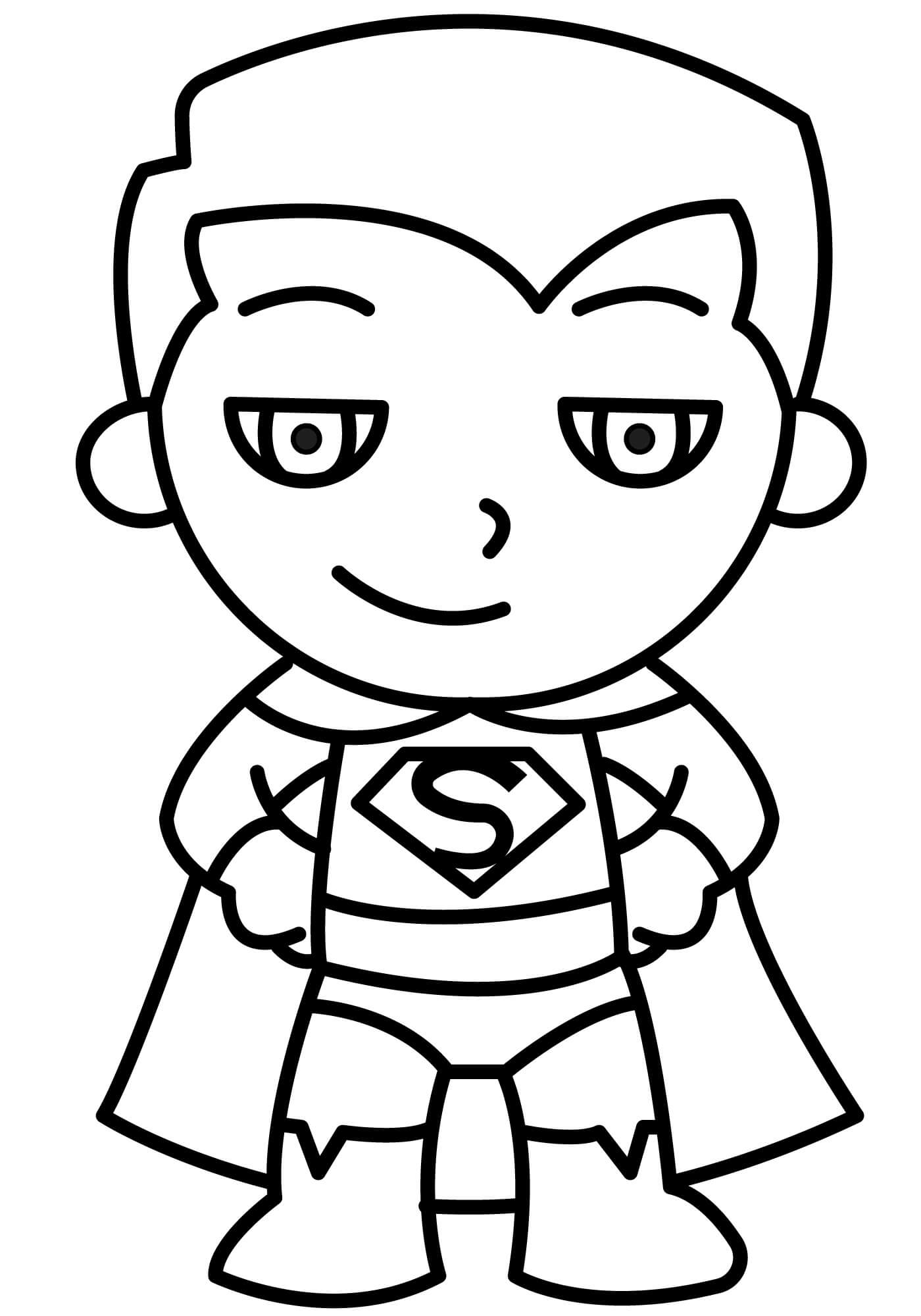 Skvělá Chibi Superman omalovánka