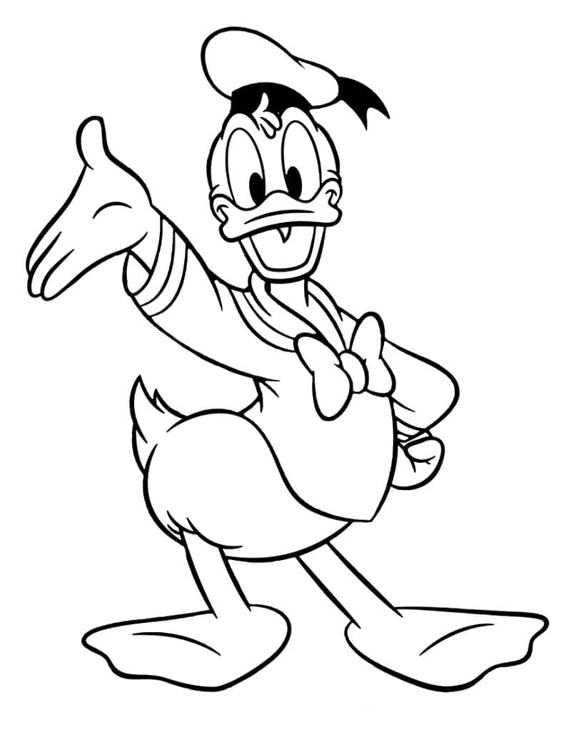 Šťastný kačer Donald omalovánka