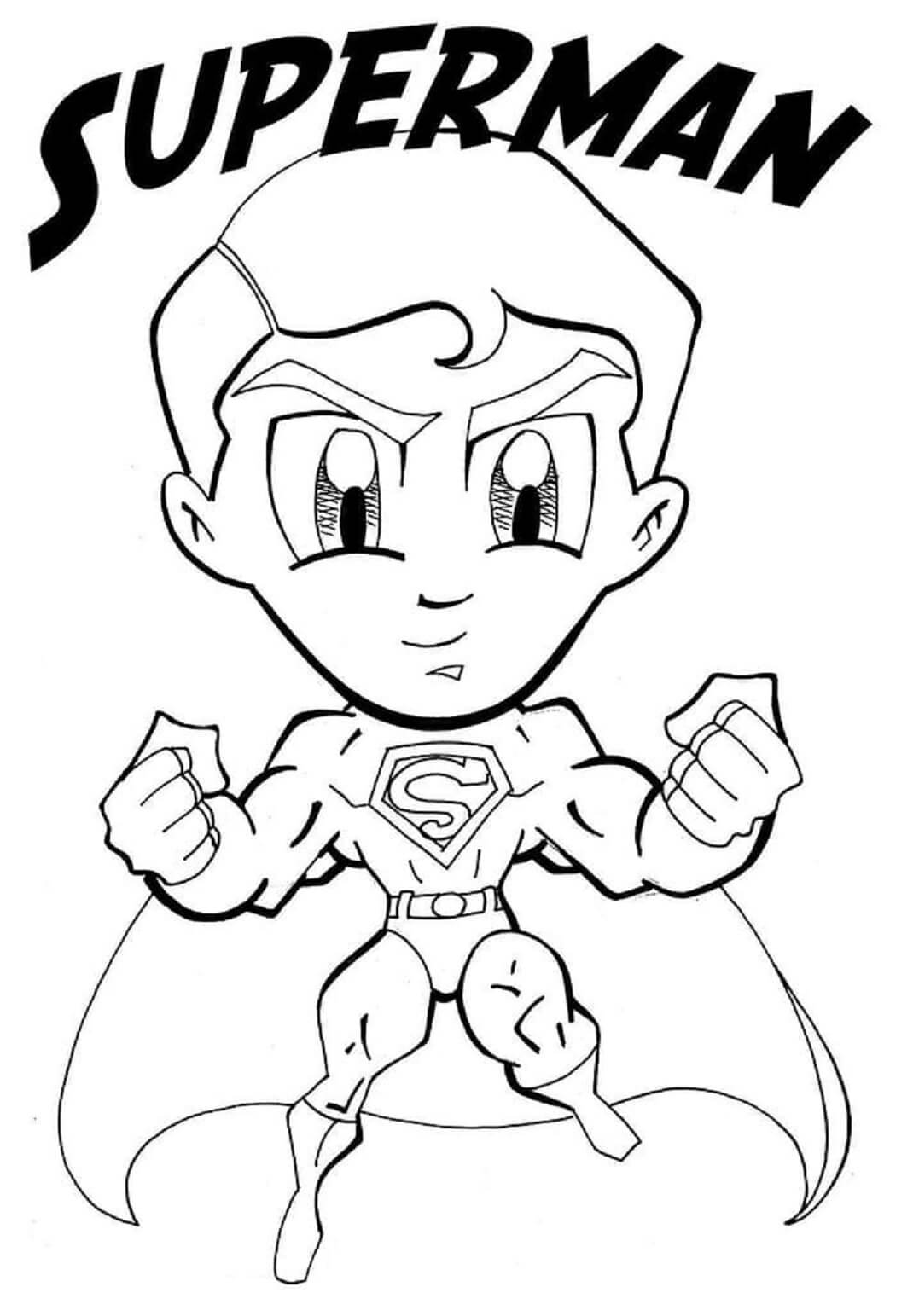 Usměvavá Chibi Superman omalovánka