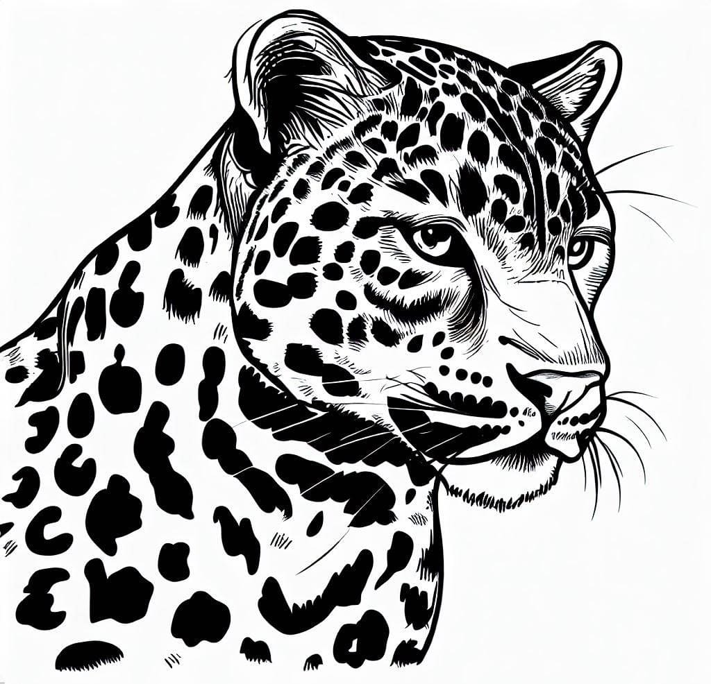 Volný Leopard omalovánka