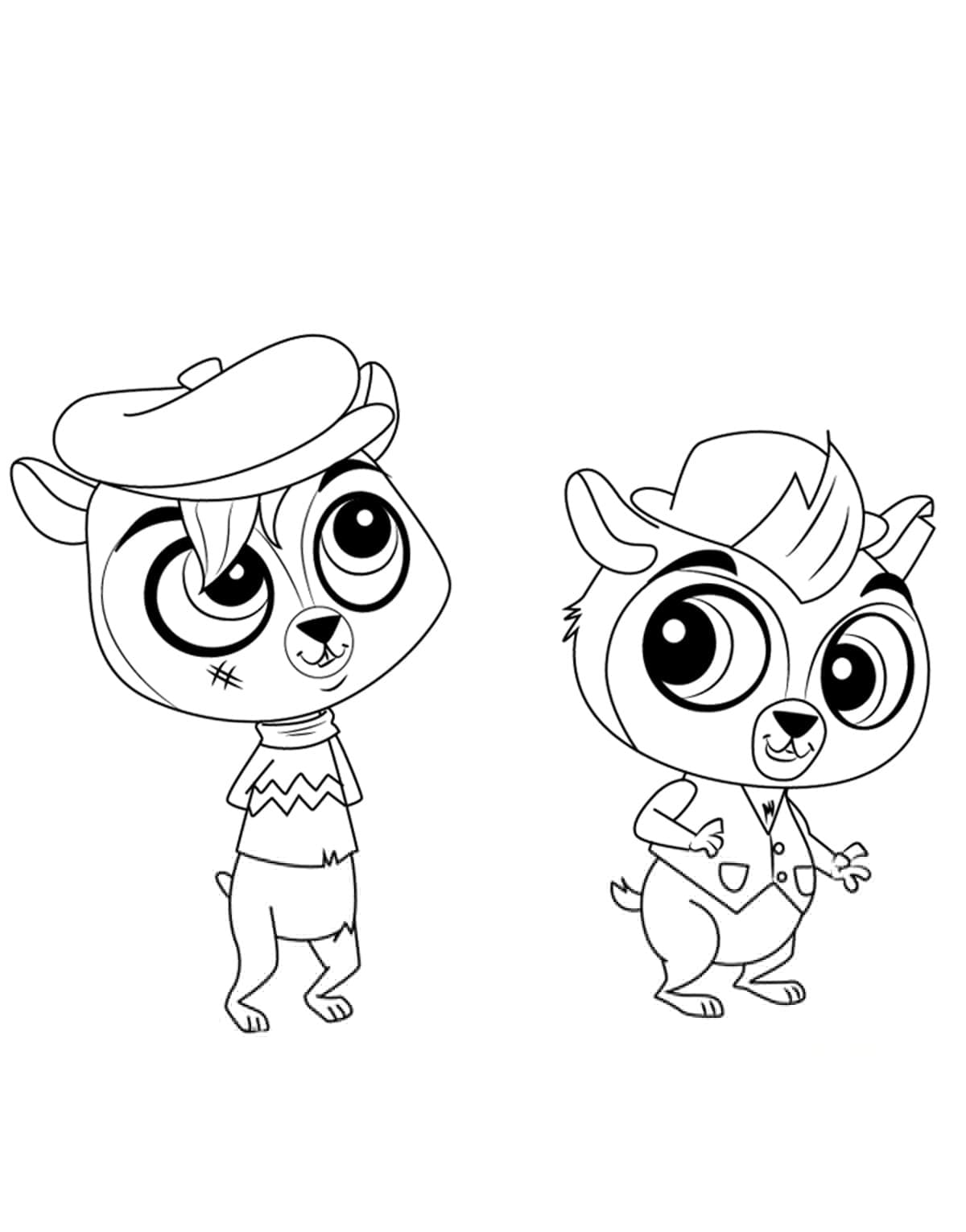 Kreslení Littlest Pet Shop Dodger and Twist omalovánka