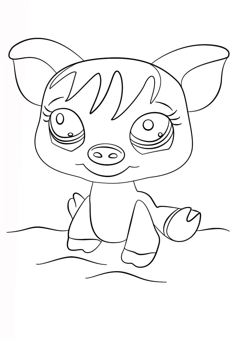 Omalovánka Kreslení prase Littlest Pet Shop