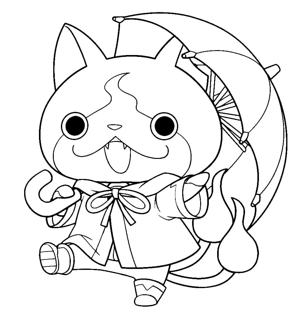 Nakreslete Amenohi Jibanyan z Yo Kai Watch omalovánka