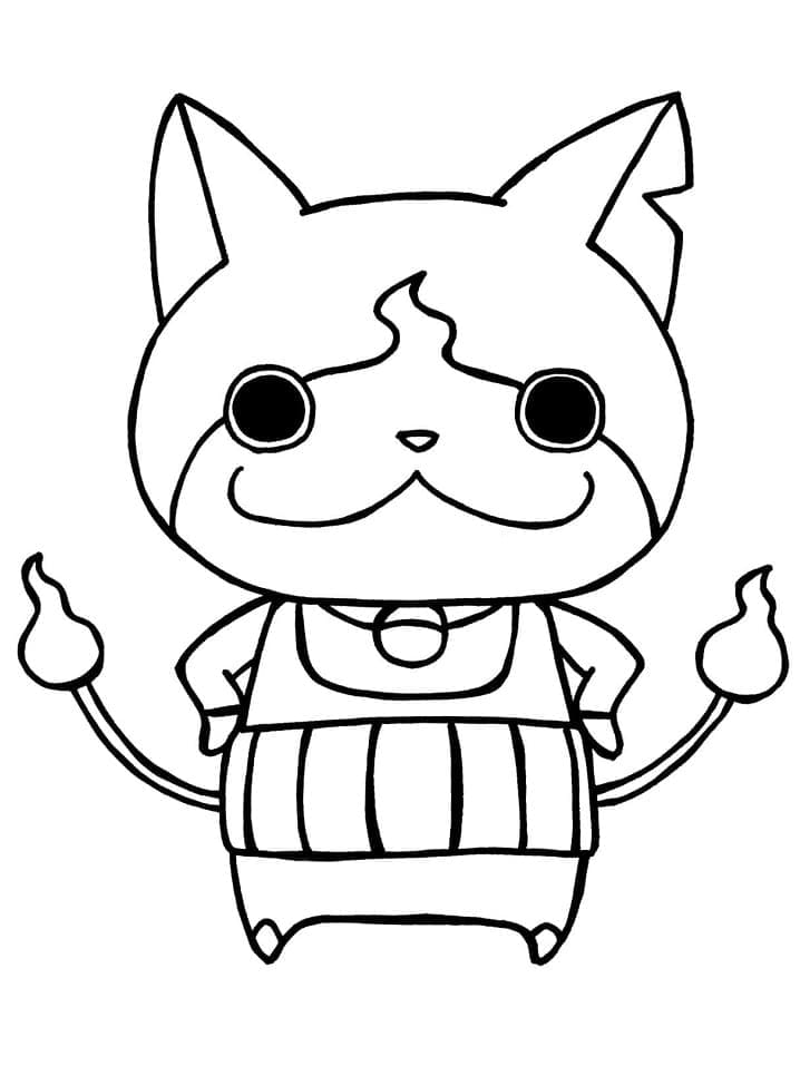 Nakreslete Jibanyan z Yo Kai Watch omalovánka