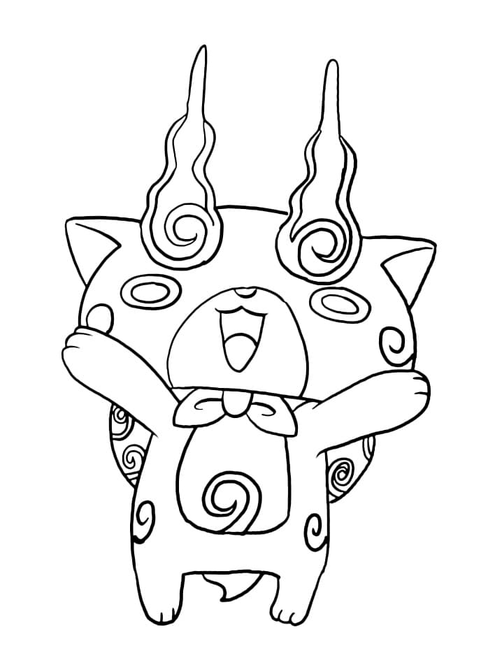 Omalovánka Nakreslete Komasan z Yo kai Watch