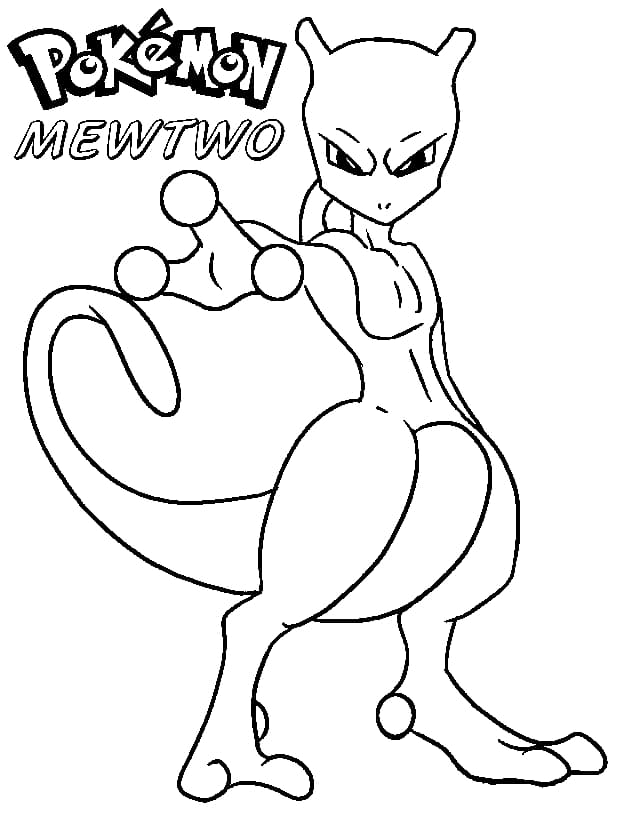 Omalovánka Nakreslete Mewtwo Pokémona