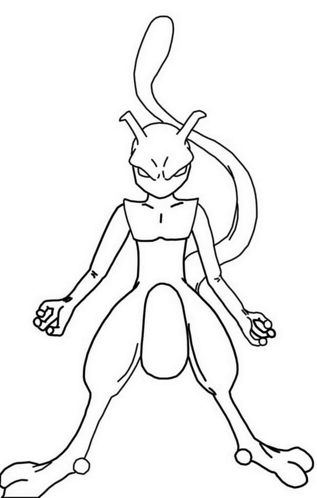 Omalovánka Print Mewtwo