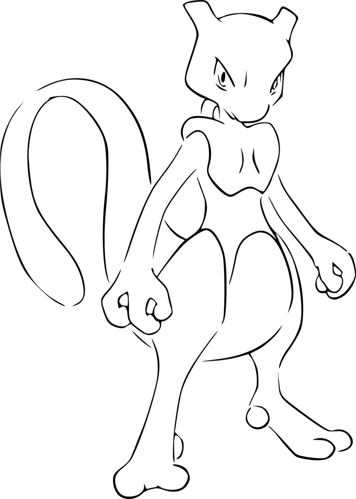 Printable Mewtwo omalovánka