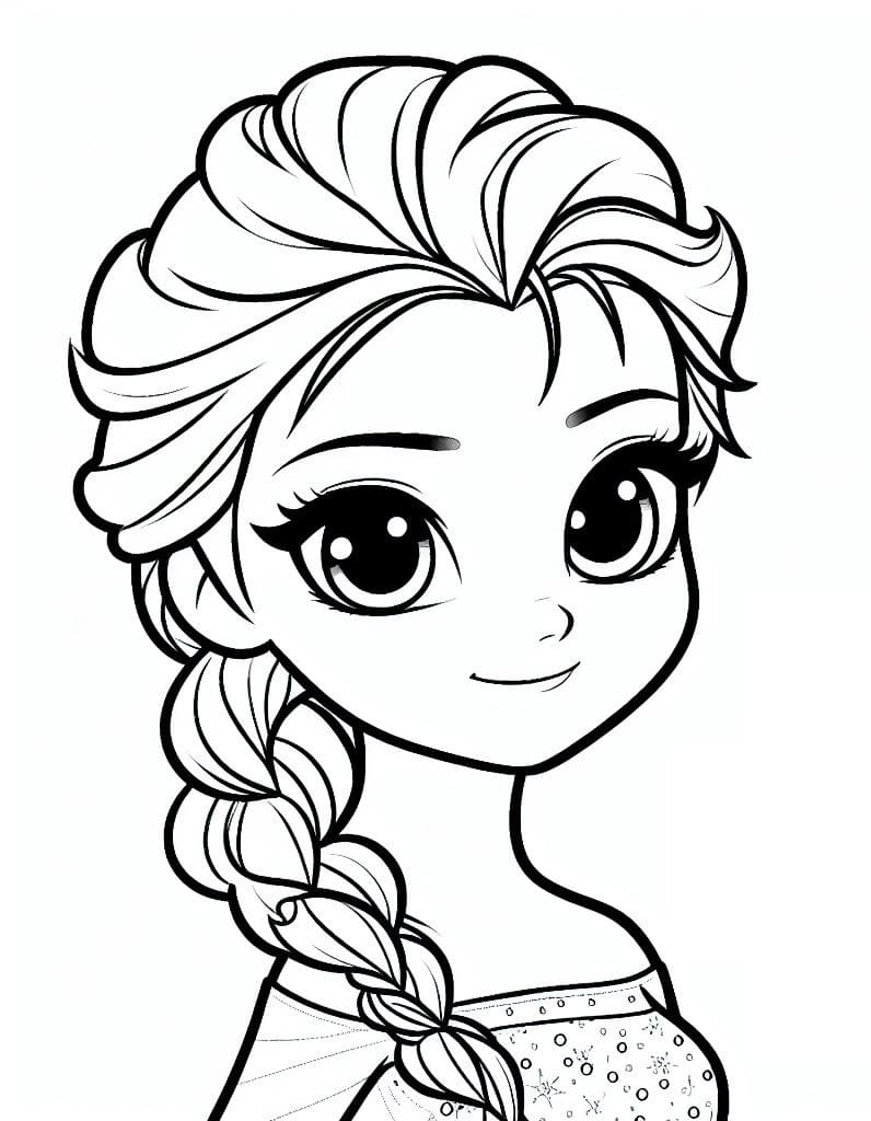 Omalovánka Roztomilá Chibi Elsa zdarma