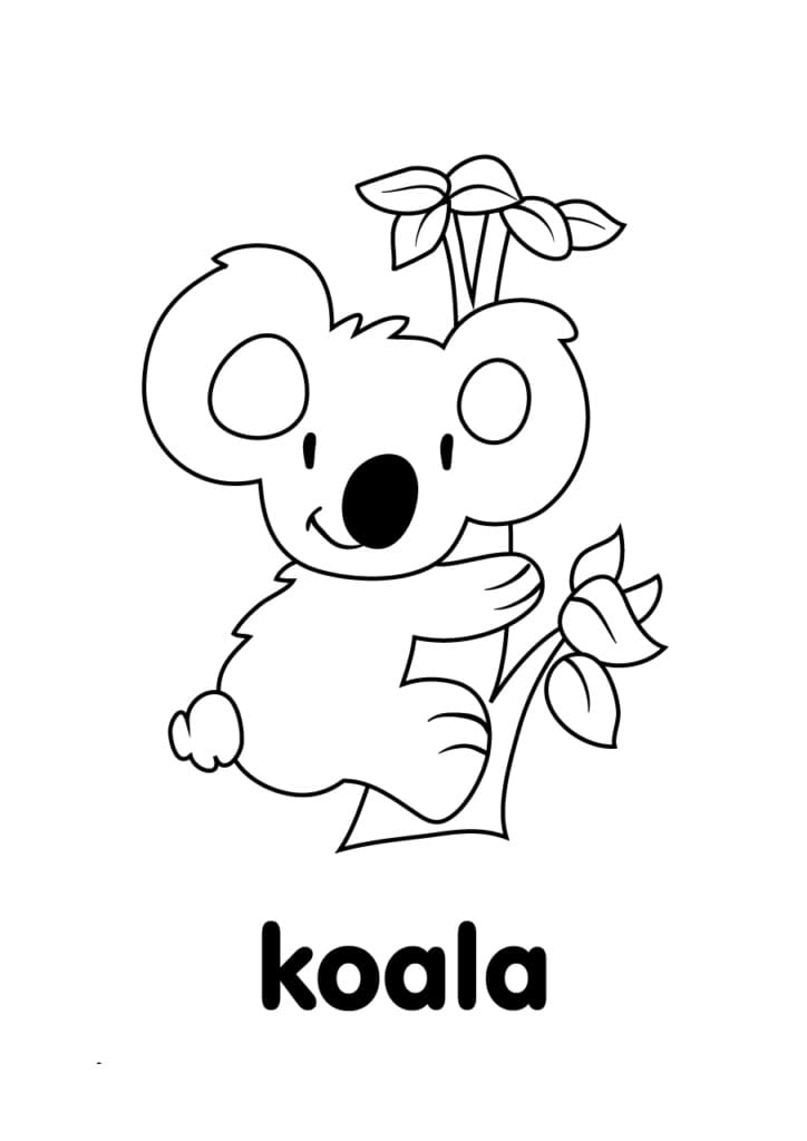 Šťastná koala omalovánka