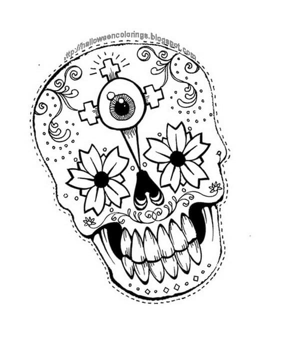 Omalovánka Den mrtvých Mexická Calavera