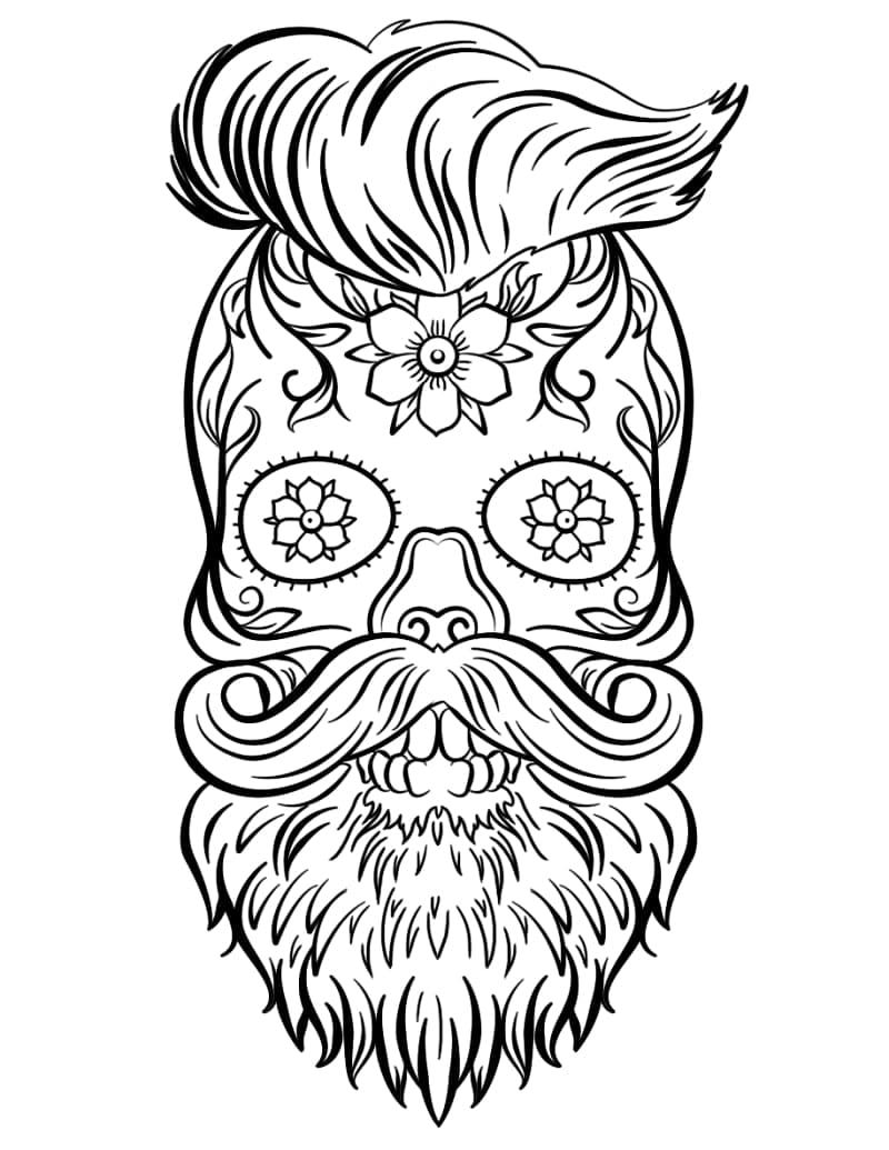 Kreslení Hipster Calavera omalovánka