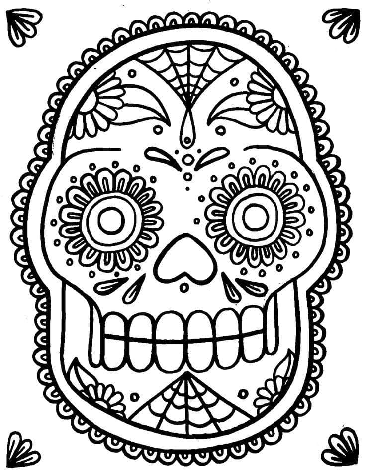 Omalovánka Kreslení mexického Calavera pro dospělé