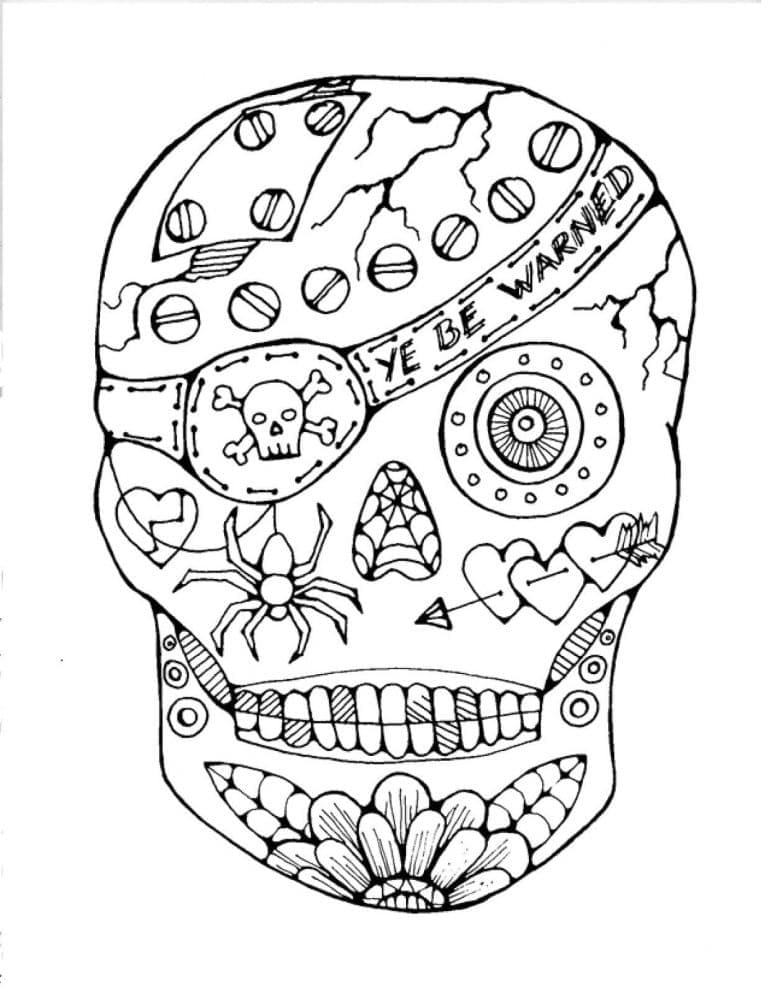 Kreslení pirátské Calavera omalovánka