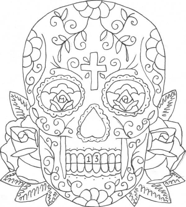 Mexická Calavera pro dospělé omalovánka