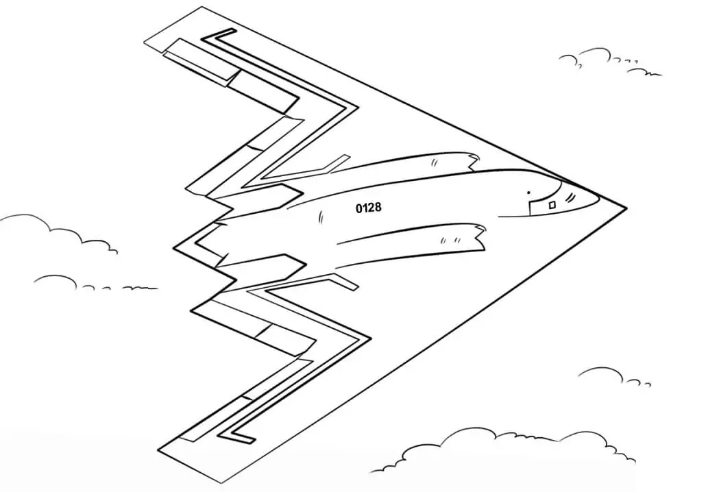 Stíhačka stíhací bombardér B-2 omalovánka