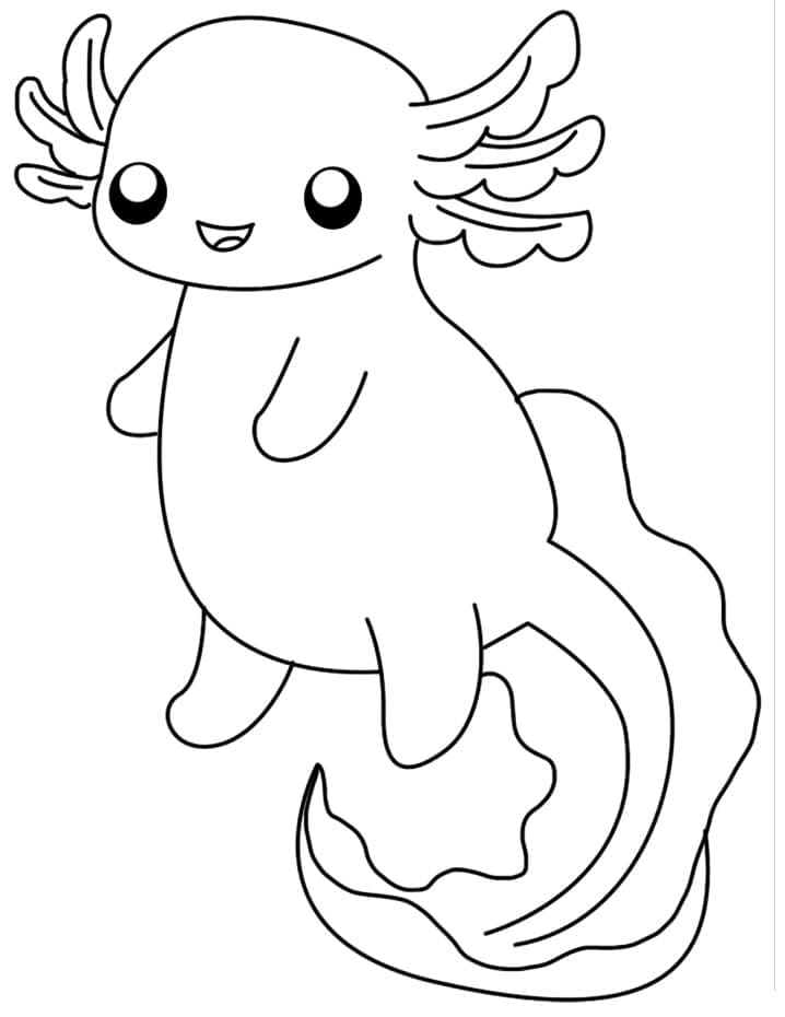 Axolotl k tisku pro děti omalovánka