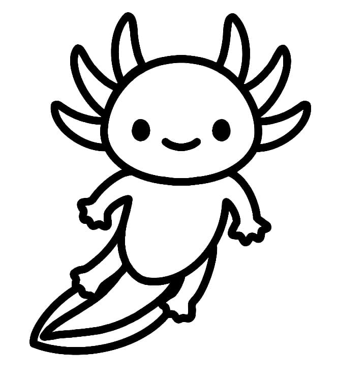 Jednoduchý Axolotl omalovánka