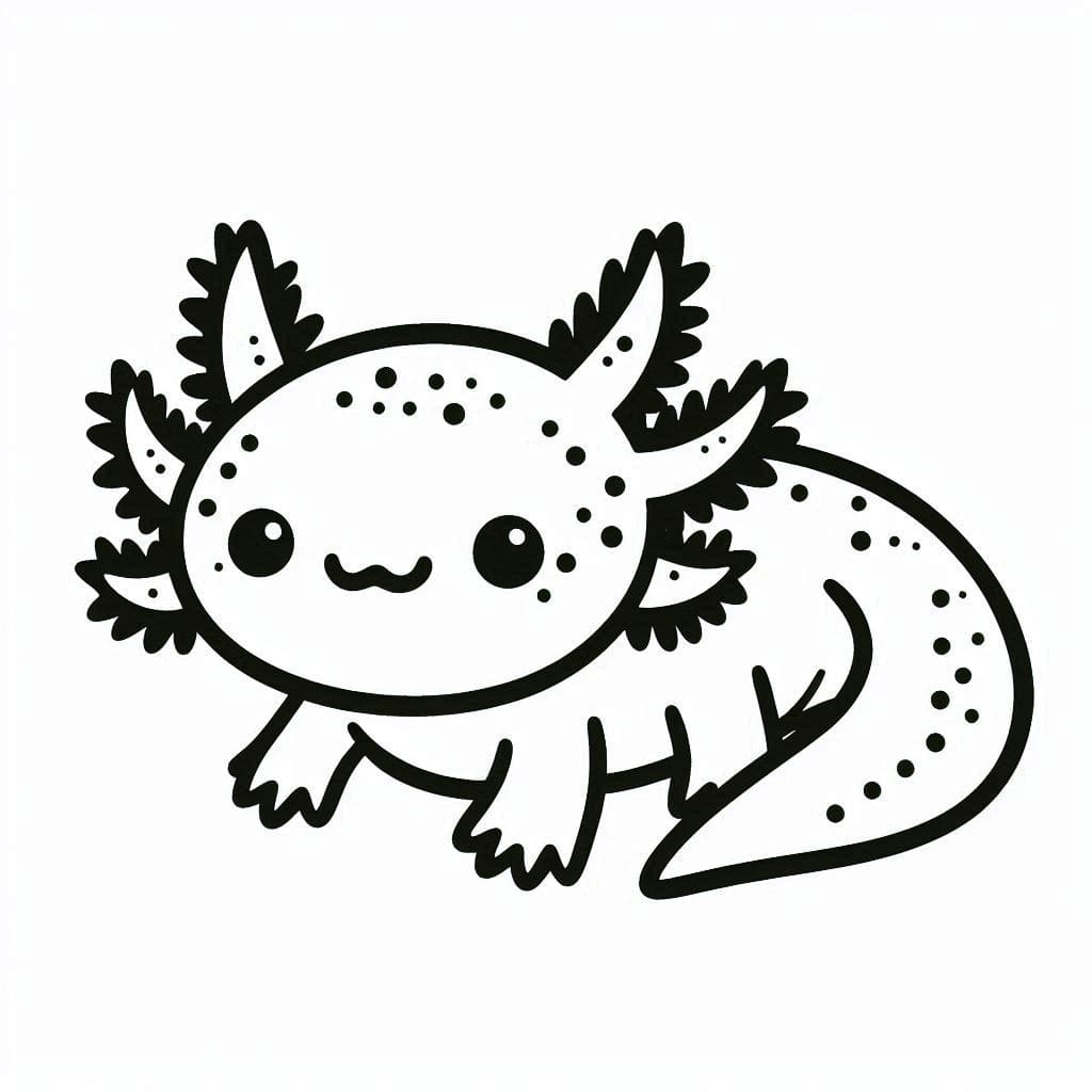 Kreslení Axolotl jednoduché zdarma omalovánka