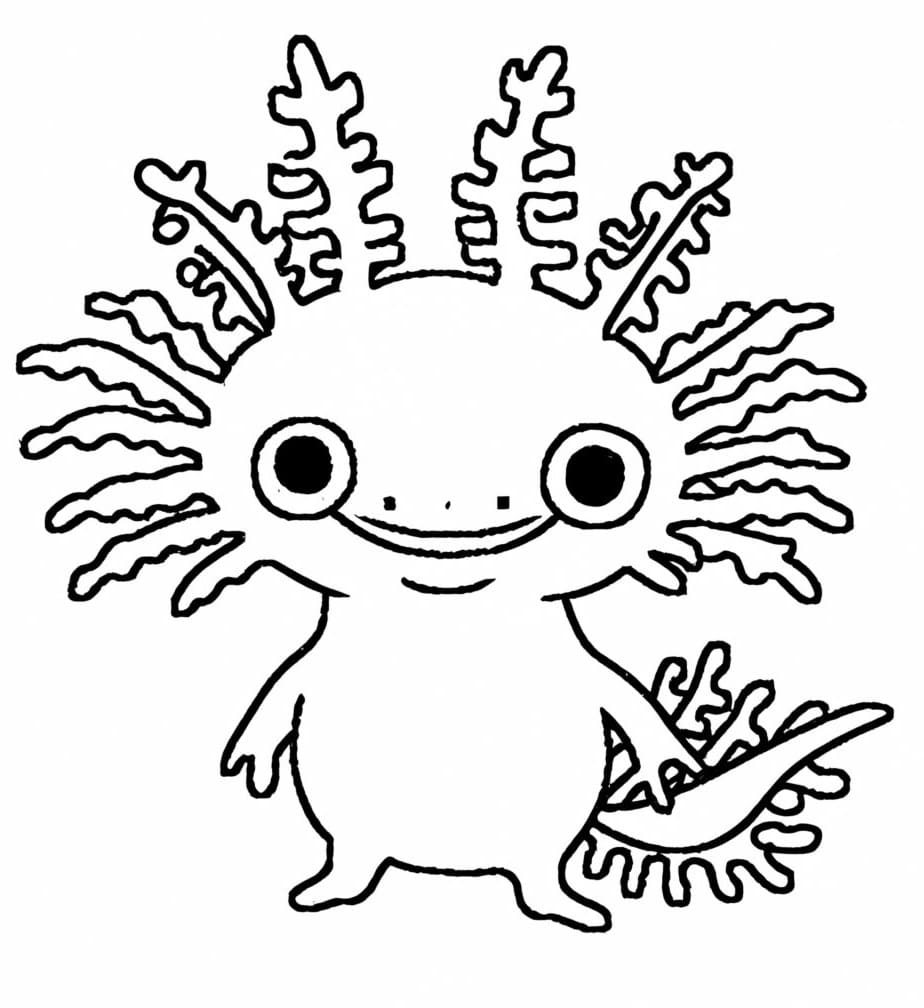 Legrační Axolotl omalovánka