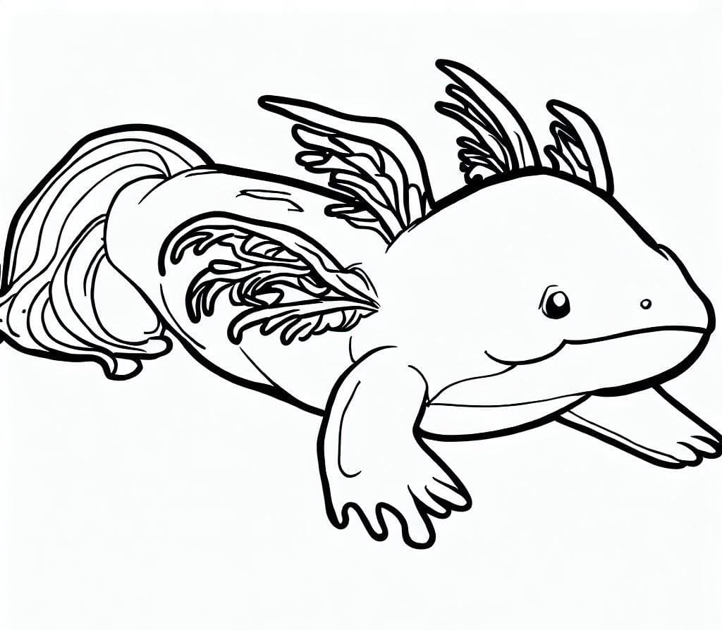 Normální Axolotl omalovánka