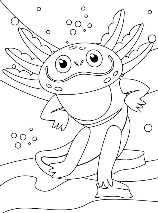 Přátelský Axolotl omalovánka