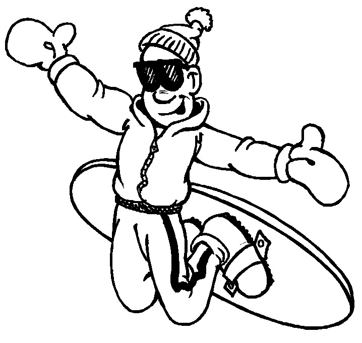 Snowboardový trik omalovánka