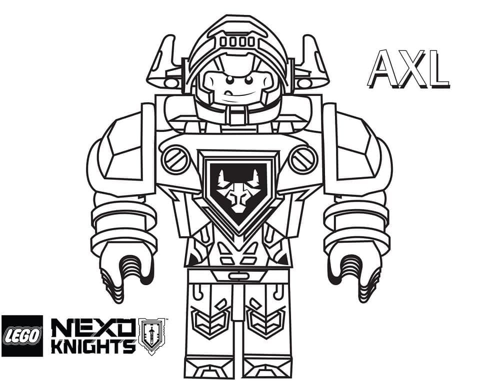 Kreslit Axl Lego Nexo Knights omalovánka