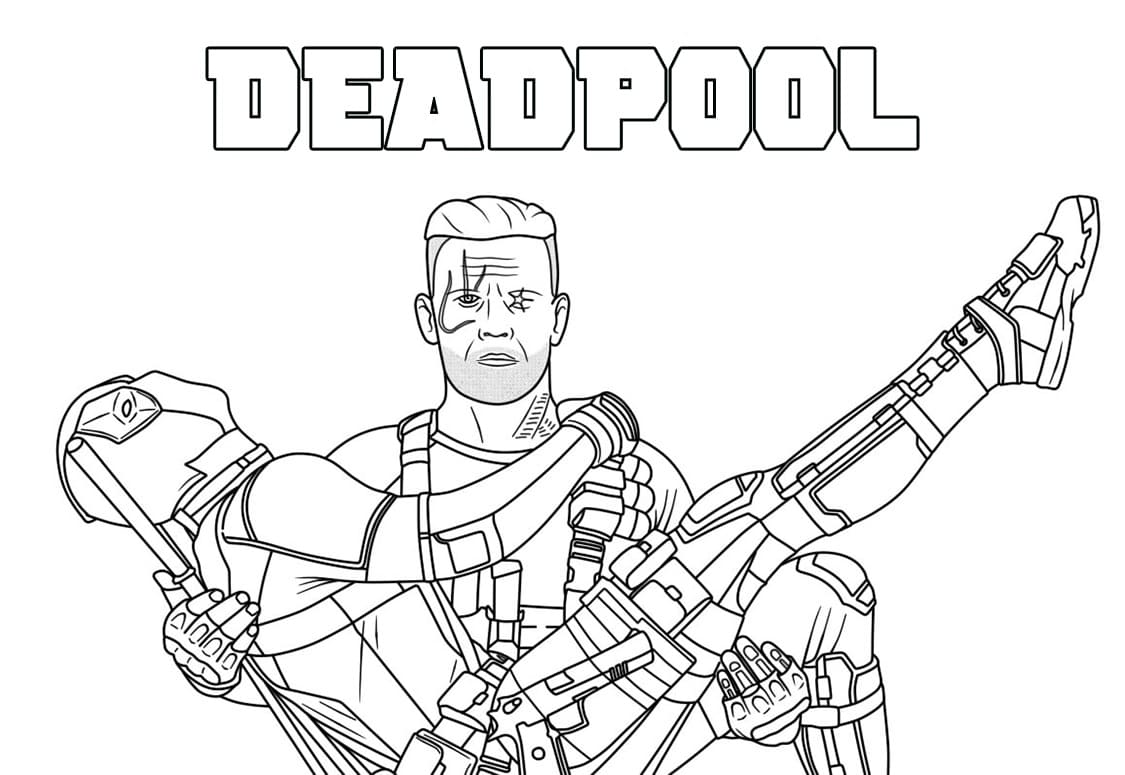 Kreslit Cable a Deadpool omalovánka