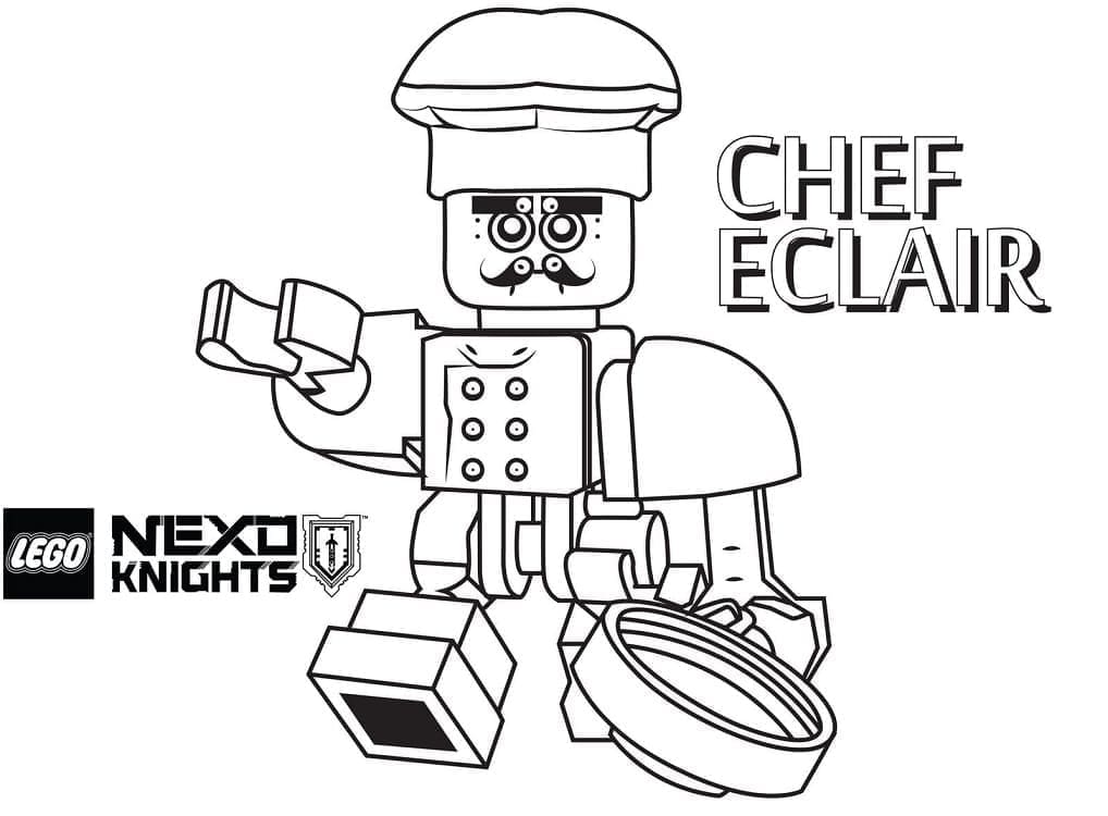 Kreslit Chef Eclair z Lego Nexo Knights omalovánka