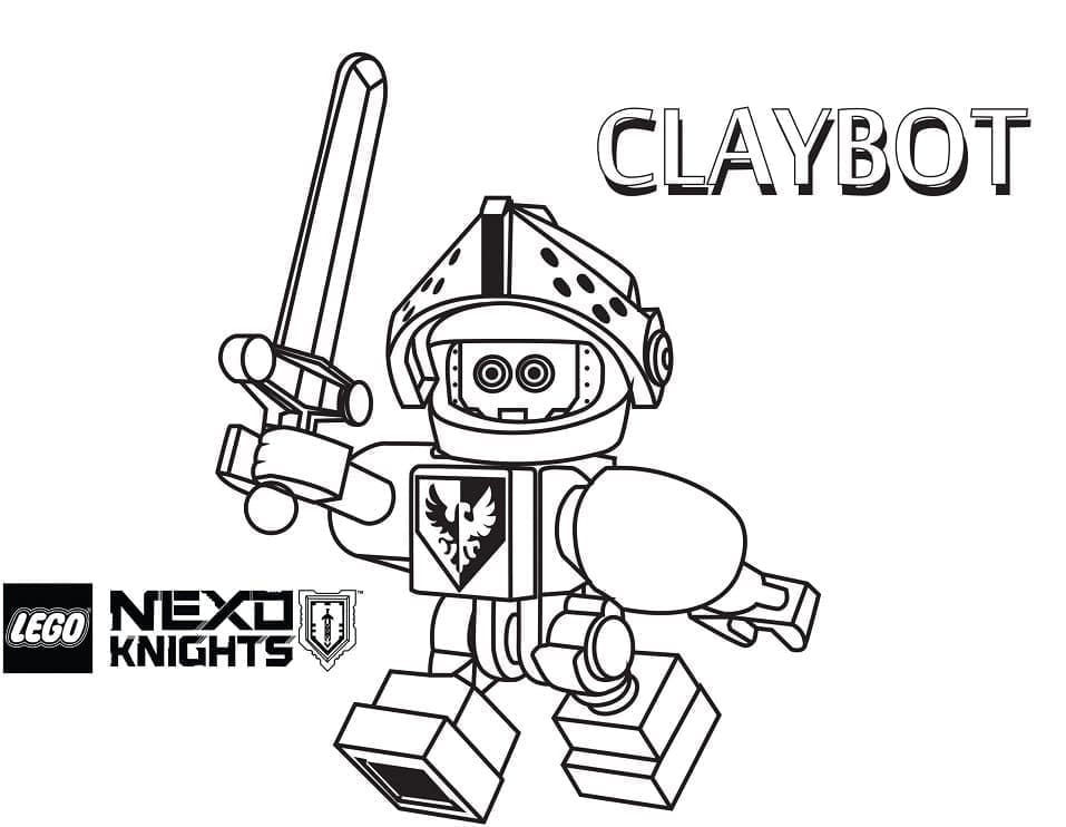 Kreslit Claybot z Lego Nexo Knights omalovánka